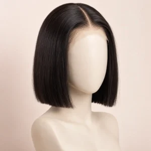 13×4 #1B Blunt Cut Bob Wig