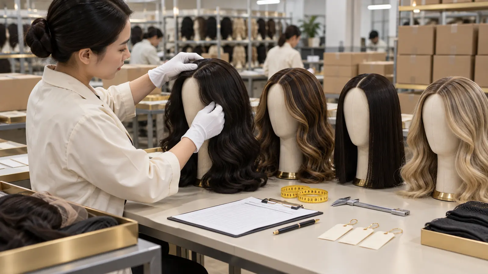 Bulk wig order inspection before shipment