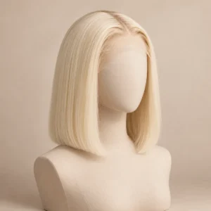 Illustrative #613 blonde bob wig style on a mannequin; confirm 13×4 lace construction with a sample