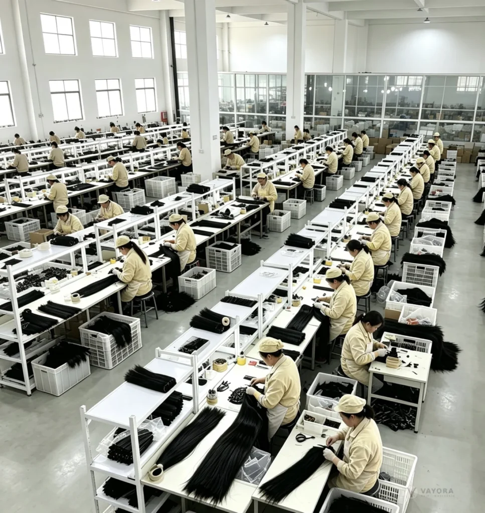 Human hair wig manufacturing for wholesale and private label orders