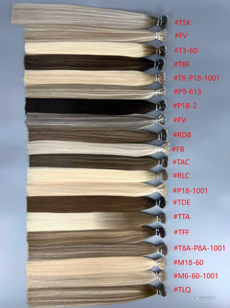 Haarmonsters met referentielabels voor kleurmatching