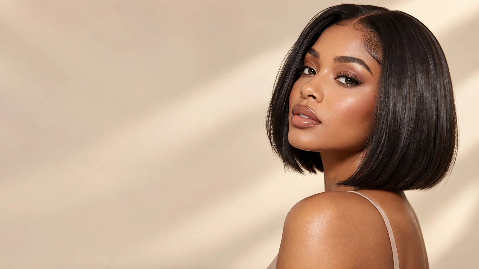 Straight bob glueless wig hairstyle reference